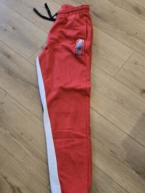 🫣Fila Kids Red Jogger Pants with White Side Panel